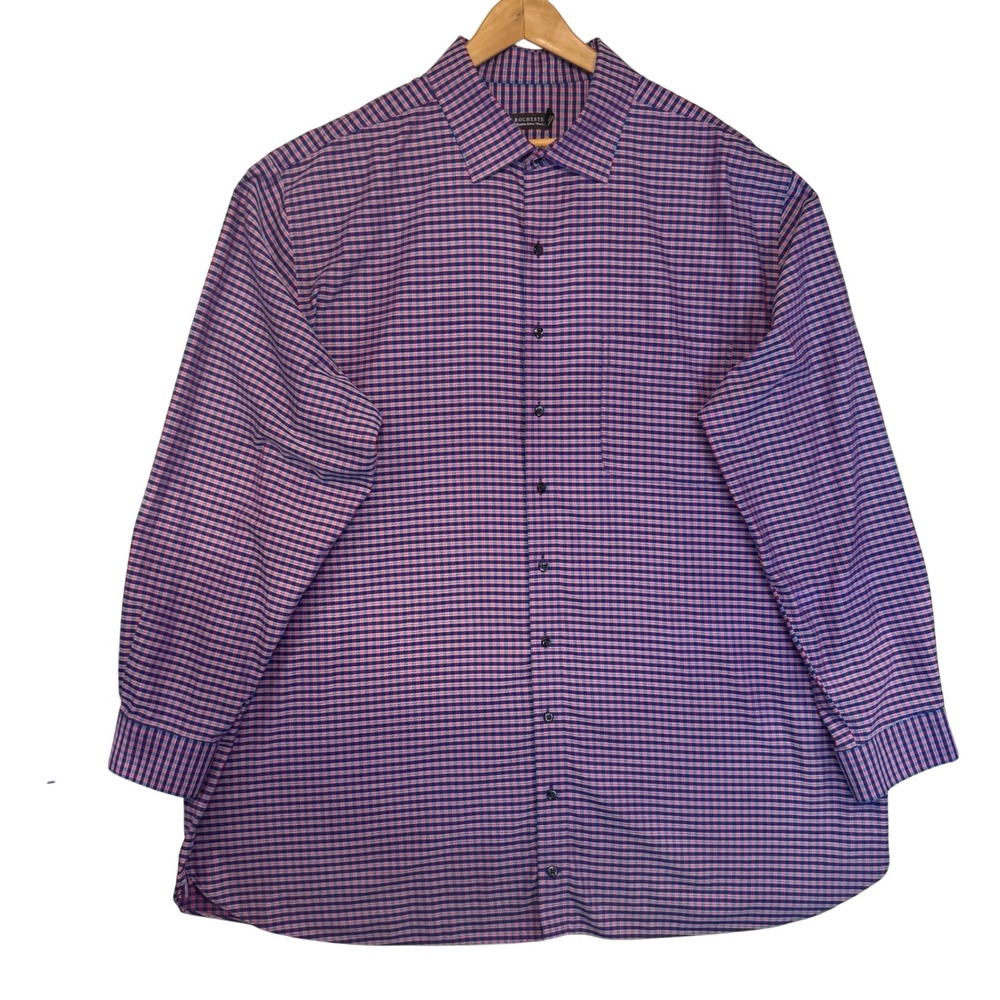 Rochester Egyptian‎ Cotton Non Iron Gingham Check Dress Shirt Men 20in 38/39T